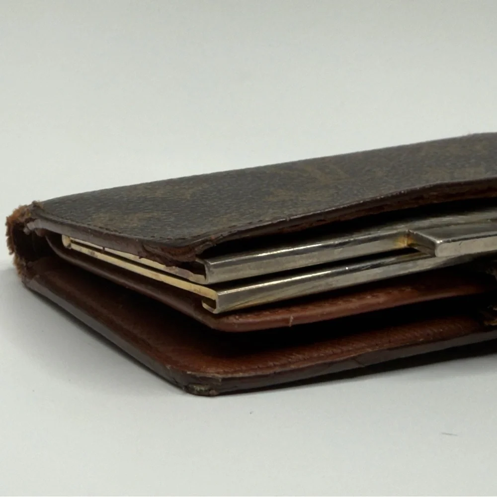 Louis Vuitton Brown Monogram French Purse Wallet Silver | Women’s | Used |